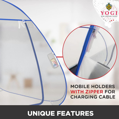 BELSODINE Polyester Adults Washable BELSODINEA319Mosquito H664 Mosquito Net(White, Blue, Bed Box)