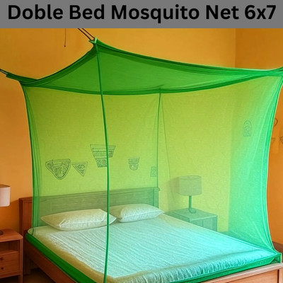 CoverCraze HDPE - High Density Poly Ethylene Adults Washable INSECT AND MOSQUITO PROTECTION NET Mosquito Net(Light Green, Bed Box)