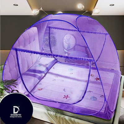 didhiti Polyester Adults Washable net were mosquito tent machardani net double bed cotton mosquito net for double Mosquito Net(Purple, perple, bengani, parpel, Dark purple border, rang, Tent)
