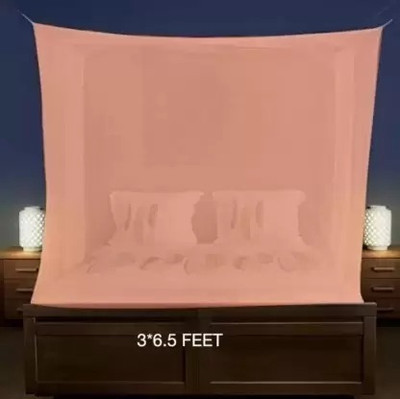 ZIMBLE HDPE - High Density Poly Ethylene Adults Washable hdpe high density polyethylene Cotton Adults Washable 5*7 Mosquito Net Mosquito Net(3*6.5 PEACH, Bed Box)