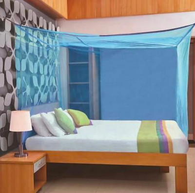 BAPASITARAM Polyester Adults Washable BAPA-The_RK_SB_D_BL_034 Mosquito Net(Blue, Bed Box)