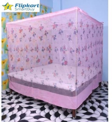 Flipkart SmartBuy Polyester Adults Washable Flower Print 6x6.5 Feet Double Bed Mosquito Net(Pink, Bed Box)