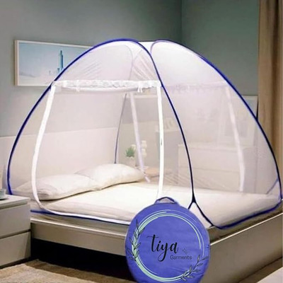 Comfortnet Polyester Adults Washable Mosquito Net for Double Bed, Foldable Net for King Size Bed, Strong and Durable Mosquito Net(Blue2, Tent)