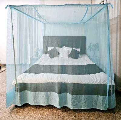 CoverCraze Nylon Adults Washable queen bed mosquito and insect protection net {6x7} without stand Mosquito Net(Royal Blue, Tent)