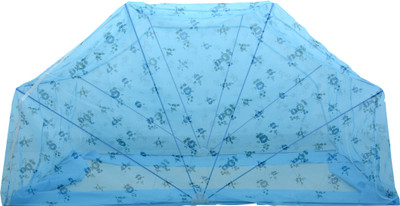 Elegant Mosquito Net Nylon Adults 4x6 Feet Single Bed Mosquito Net(Blue, Frame Hung)