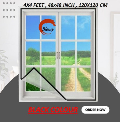BLEMY HDPE - High Density Poly Ethylene Adults Washable 4X4 BLACK -fsns105 Mosquito Net(4X4 BLACK, Frame Hung)