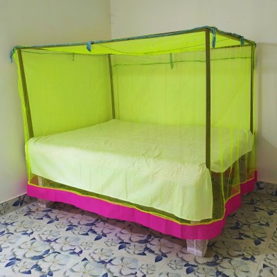 RN ENTERPRISE Polyester Adults Washable Single Bed (4x6 ft) Mosquito Net(Green, Tent)