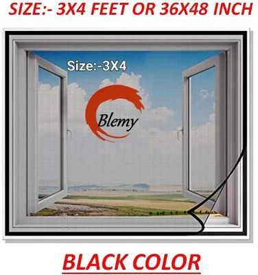 BLEMY HDPE - High Density Poly Ethylene Adults Washable 3X4 WINDOW NET Mosquito Net(3X4 BLACK, Frame Hung)
