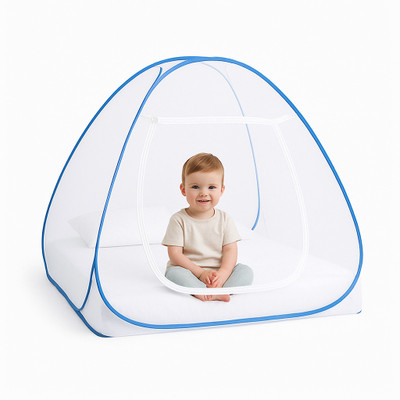 MKSENTERPRISES Polyester Adults Washable Mosquito Net For Double Bed, Adult Polyester Mosquito net Mosquito Net(Blue, Tent)