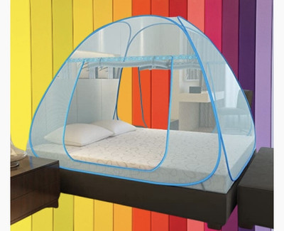 THENR Nylon Adults Washable SKY BLUE, DOUBLE BED TENT MOSQUITO NET 551 Mosquito Net(SKY BLUE, Tent)