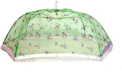 Iblay Polyester Kids Washable Umbrella Style Full Cover up for 0 to 3 Year Baby Mosquito Net(Green, Bed Box)