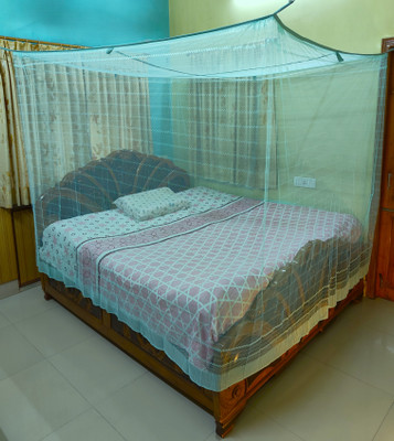 PRISMO Polyester Adults Washable Super-fine Mosquito Net(Green, Frame Hung)