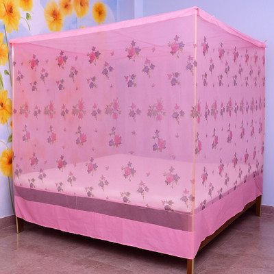 Fabrachana Polyester Adults Washable MPGON 4-Blue2 Mosquito Net(Light Pink, Tent)
