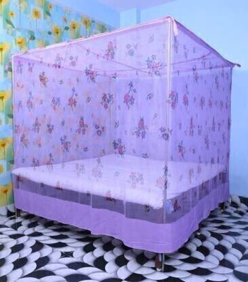 Raj Traders Polyester Adults Washable SP 703-PURPLE PRINT Mosquito Net(Purple, Bed Box)