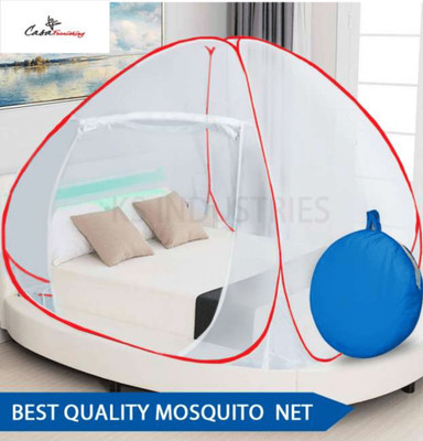CASA FURNISHING Polyester Adults Washable MN-D-KING-RED A Mosquito Net(Red, Tent)