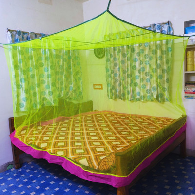 RN ENTERPRISE Polyester Adults Washable Hanging Mono Net (Size 6x7-ft) Mosquito Net(Green, Bed Box)