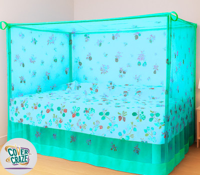CoverCraze Polyester Adults Washable INSECT PROTECTION NET Mosquito Net(Mint Green, Bed Box)