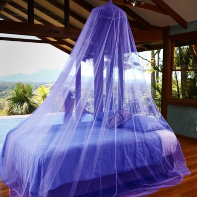 Maruti Enterprise Polyester Adults Washable Double Bed Hanging Mosquito Net(Blue, Ceiling Hung)