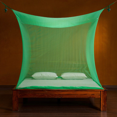 CoverCraze Polyester Adults Washable DOUBLE BED INSECT AND MOSQUITO PROTECTION NET Mosquito Net(Green, Tent)