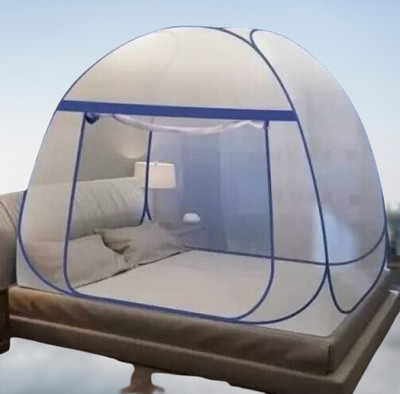 PRISAMX Polyester Adults Washable mosquitonet_double bed_king size (tent) 20 Mosquito Net(White, Blue, Tent)
