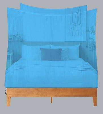 Nissi Nylon Adults Washable mosquito net double bed (bedbox) 4x6.5ft,skyblue_897 Mosquito Net(Blue, Bed Box)