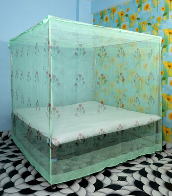 Fabrachana PGON 201-Pista4 Cotton Washable Adults Mosquito Net(Pista Green, Bed Box)