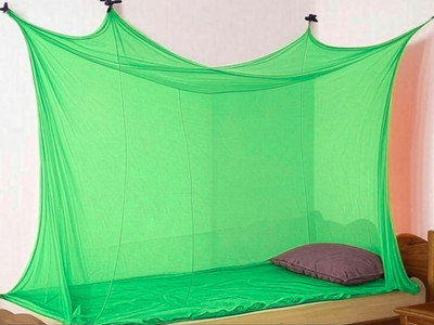 SH ENTERPRISE Polyester Adults Washable Single bed 4x6 feet mosquito and insect protection net Mosquito Net(Green, Bed Box)