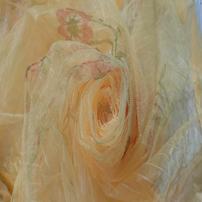 BiteFree Cotton Adults Washable Flower-Print Yellow (6x7) Mosquito Net(Yellow, Bed Box)