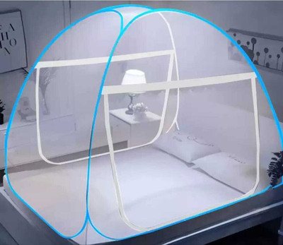 zeroes Polyester Adults Washable 30GSM Strong Premium/Large Pro Foldable Net/Corrosion Resistant/Pvc Coated Steel Mosquito Net(Sky Blue, Tent)
