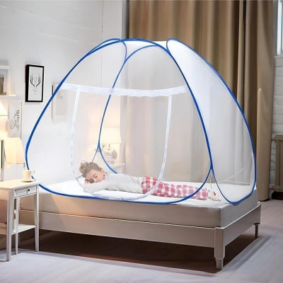 FRESHWIND Cotton Adults Washable Royal Blue Single Bed Mosquito Net(Royal Blue, Tent)