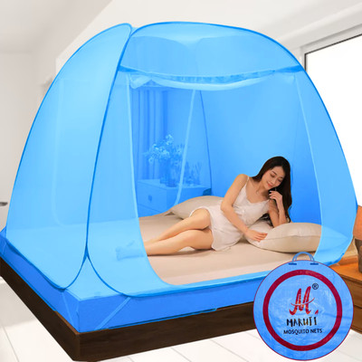 Maruti Enterprise Polyester Adults Washable Foldable Double Bed Tent with Free Saviors Mosquito Net(Skyblue, Tent)