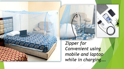 ikaa Nylon Adults Washable 4X6 (FT) SINGLE COT MOSQUITO NET Mosquito Net(Blue, Tent)
