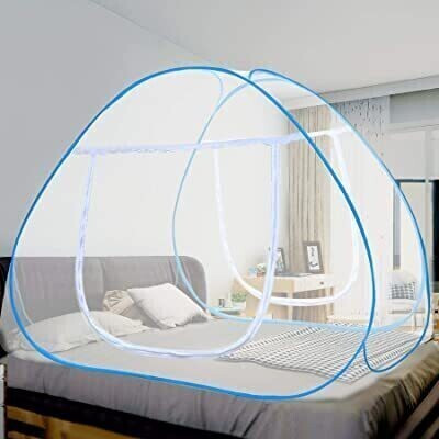 Hitech Polyester Adults Washable AVON MOSQUITO NET BEST IN CLASS Mosquito Net(ROYAL BLUE AND WHITE, Tent)