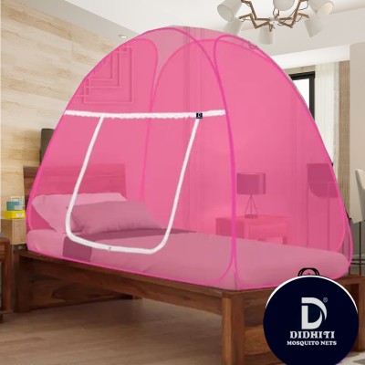 didhiti Polyester Adults Washable machchhar daani easily set-up Strong 30GSM net machhardani for Single bed size c Mosquito Net(Pink, Pink, Pink, goolabi, Pink patti, kalar, Tent)