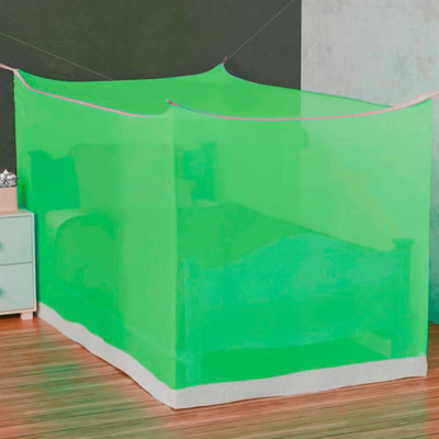 CoverCraze Cotton Adults Washable CC Mono softshield polycotton 4x6 bed single hanging Mosquito Net(Green, Tent)