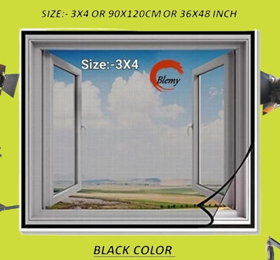 BLEMY HDPE - High Density Poly Ethylene Adults Washable 3X4 WINDOW NET Mosquito Net(3X4 BLACK, Frame Hung)