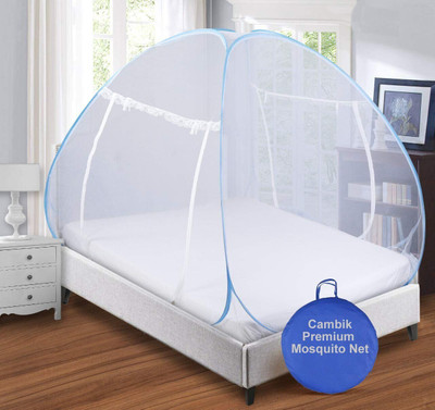 Cambik Polyester Adults Washable Premium Mosquito Net Blue Mosquito Net(Blue, Tent)