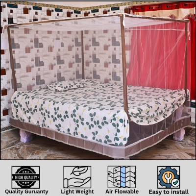 SR ENTERPRISE HDPE - High Density Poly Ethylene Adults Washable Double Bed Classic White (6x7) Mosquito Net(White, Bed Box)