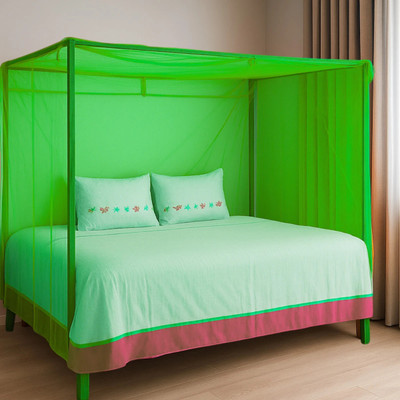 Privine Polyester Adults Washable double bed /queen bed 6X7 feet without stand machhardani/mosquito net hanging Mosquito Net(Green, Tent)