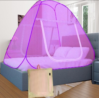 KHANJAN FASHION HUB Polyester Adults Washable PINK mosquito net king machhardani small machardani for double bed 5 6 macharda Mosquito Net(Pink, Tent)