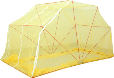 Elegant Mosquito Net Nylon Adults Single Bed Mosquito Polynet Mosquito Net(Yellow, Frame Hung)