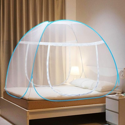 onpoint Polyester Adults Washable Mosquito Net Double Bed Foldable Child Mosquitoes with Adults Maskito Mosquito Net(Blue, Tent)