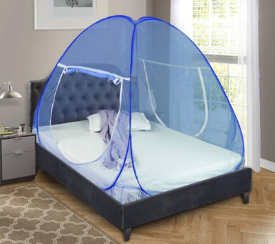didhiti Polyester Adults Washable machhardani double bed 7x7 Mosquito Net(royal blue, Tent)
