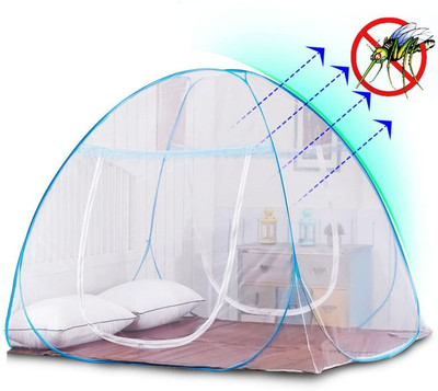 SIFRA Polyester Adults Washable SIF_MQ_44 Mosquito Net(Blue, Tent)