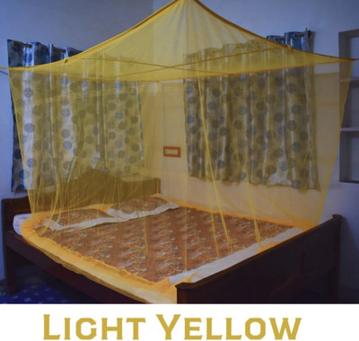 ANSARI ENTERPRISES HDPE - High Density Poly Ethylene Adults Washable Bed box 6×7 feet Mosquito Net(Yellow, Bed Box)