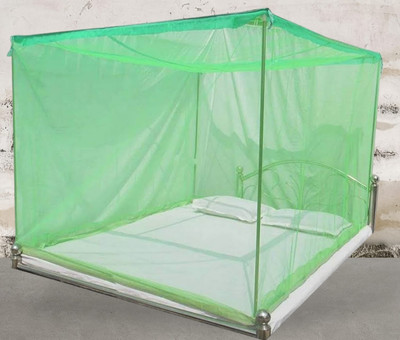 ANSARI ENTERPRISES HDPE - High Density Poly Ethylene Adults Washable Mono size 6 * 7 surat green Mosquito Net(Green, Bed Box)