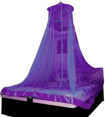 STAR CRIATION Polyester Adults Washable Nylon Adults DOUBLE BED ROUND PURPLE (7x7) 14mtr square Mosquito Net (PURPLE) Mosquito Net(Purple, Ceiling Hung)