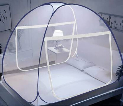 NR Enterprises Polyester Adults Washable A-40 Double Bed, King Size Bed Free Saviour Mosquito Net(White, Blue, Tent)