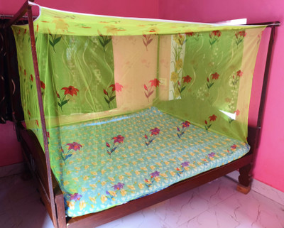 YINPACK Fibre Adults Washable Best quality mosquito net flower design mosquito net machhardani Mosquito Net(Green, Bed Box)