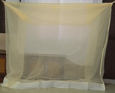 Iblay Polyester Adults Washable mosquito net for king size bed for three person 10x6.5 ft (Ivory) Mosquito Net(Ivory, Bed Box)